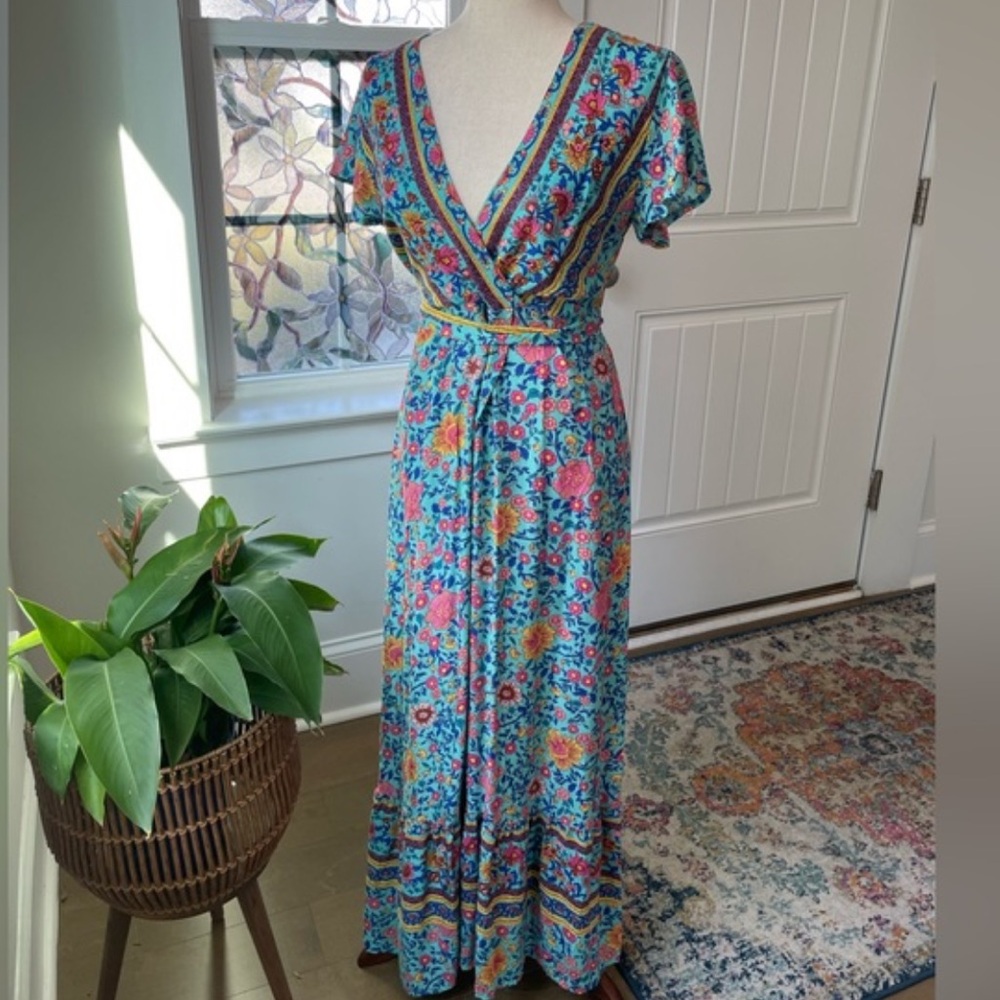 PrettyGarden brand floral print maxi boho dress Size S, sz Small - Picture 4 of 5